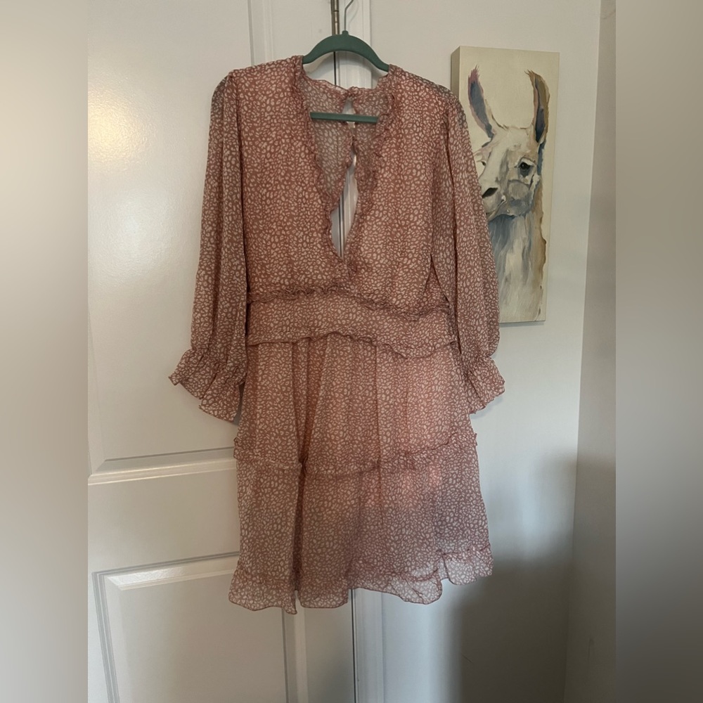 PINK BOHO RUFFLE DRESS - Picture 3 of 5
